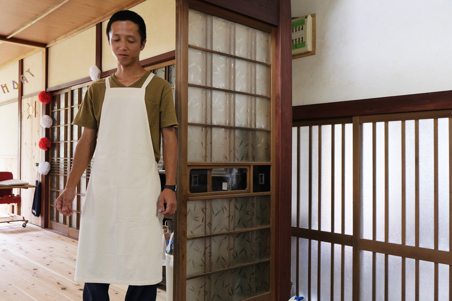 カッポレエプロン ベーシック キナリ 150g(オーガニックコットン100%)